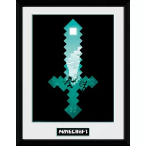 Minecraft - Gyémánt kard keretes poszter