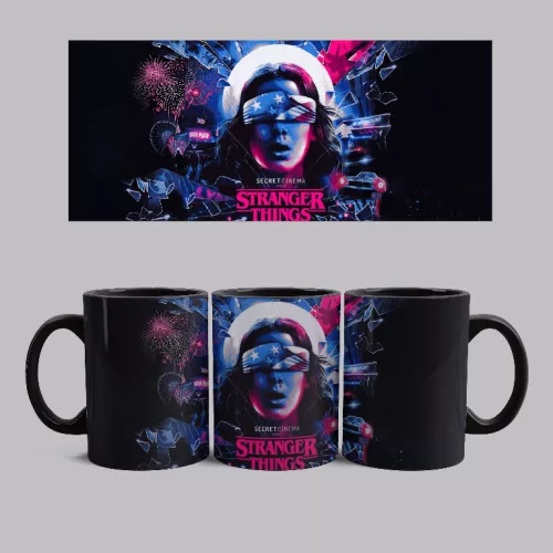 Stranger Things - 11 bögre (Fekete)