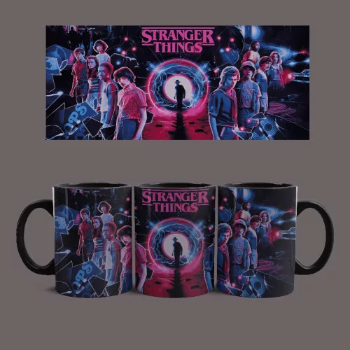 Stranger Things universe bögre (Fekete)