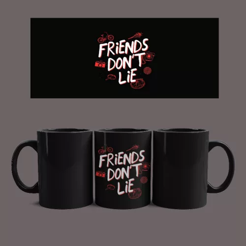 Stranger Things - Friends Don't Lie bögre (Fekete)