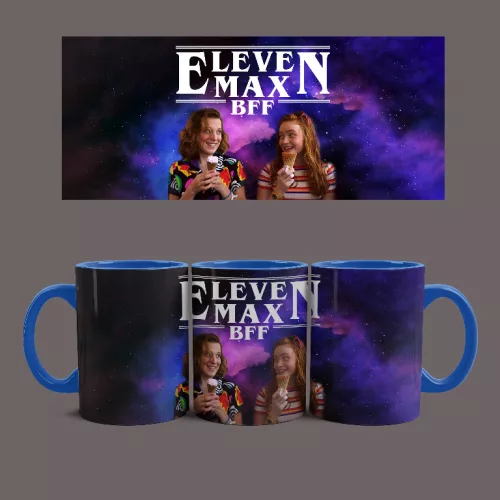 Stranger Things - Eleven és Max BFF bögre (Kék)