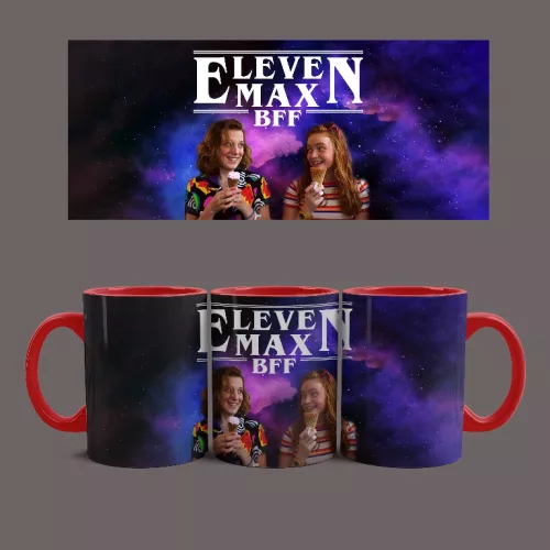 Stranger Things - Eleven és Max BFF bögre (Piros)
