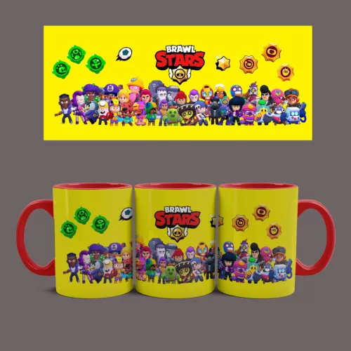 Brawl Stars karakterek bögre  (Piros)