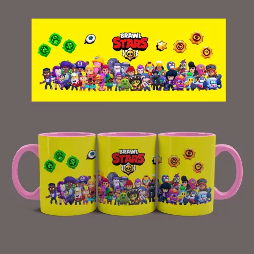 Brawl Stars karakterek bögre  (Rózsaszín)