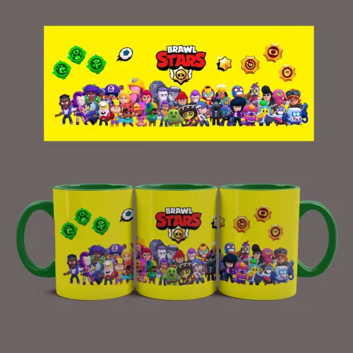 Brawl Stars karakterek bögre  (Zöld)