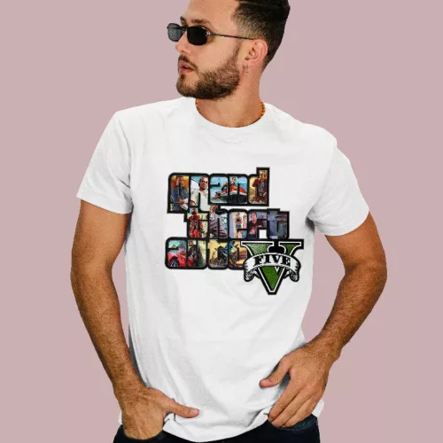 Grand Theft Auto 5 logo férfi póló