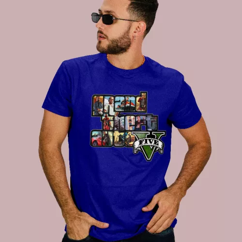 Grand Theft Auto 5 logo férfi póló