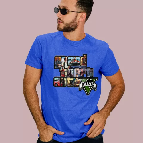 Grand Theft Auto 5 logo férfi póló