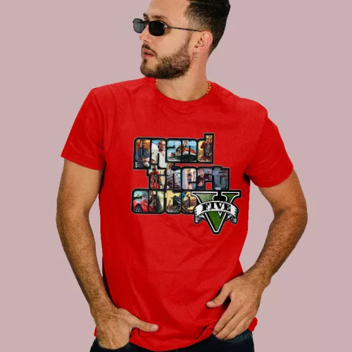 Grand Theft Auto 5 logo férfi póló