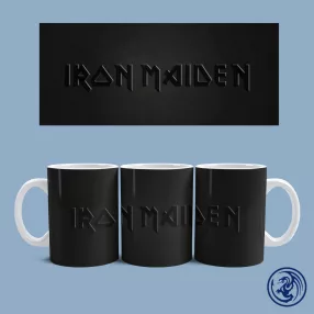Iron Maiden Black logo bögre (Fehér)