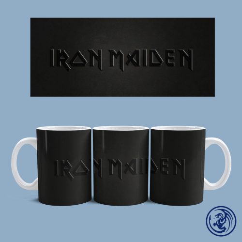 Iron Maiden Black logo bögre (Fehér)