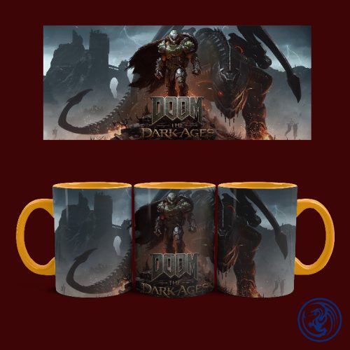 Doom - The Dark Ages - Doomslayer bögre (Narancssárga)