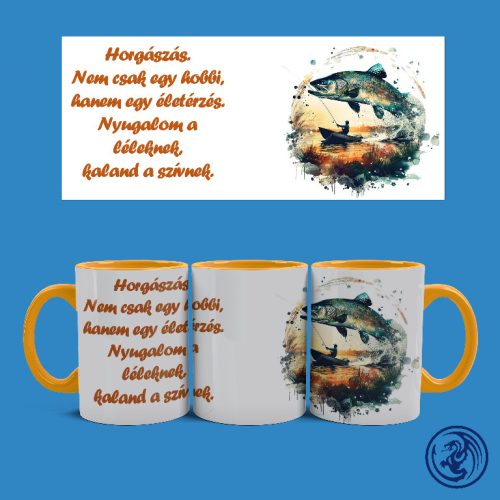 Horgászás, nem csak egy hobbi bögre (Narancssárga)