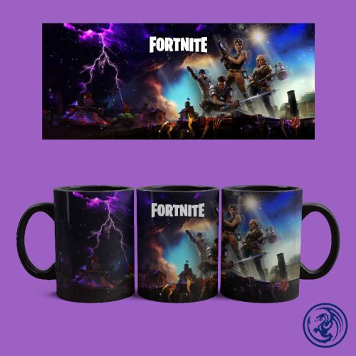 Fortnite karakterek bögre (Fekete)