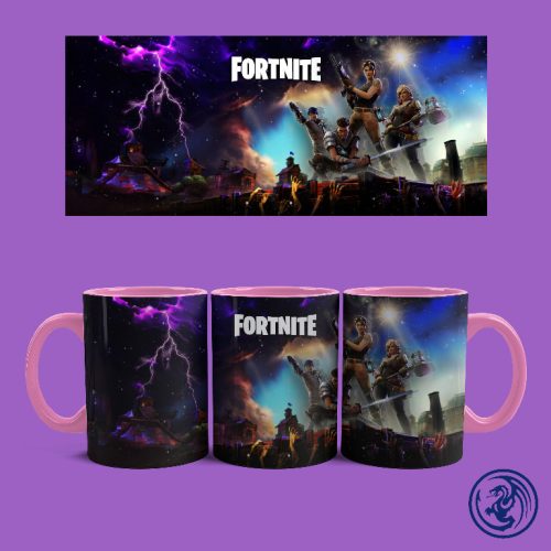 Fortnite karakterek bögre (Rózsaszín)