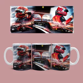 Ferrari - Leclerc bögre (Fehér)