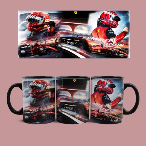 Ferrari - Leclerc bögre (Fekete)
