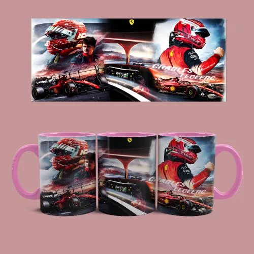 Ferrari - Leclerc bögre (Rózsaszín)