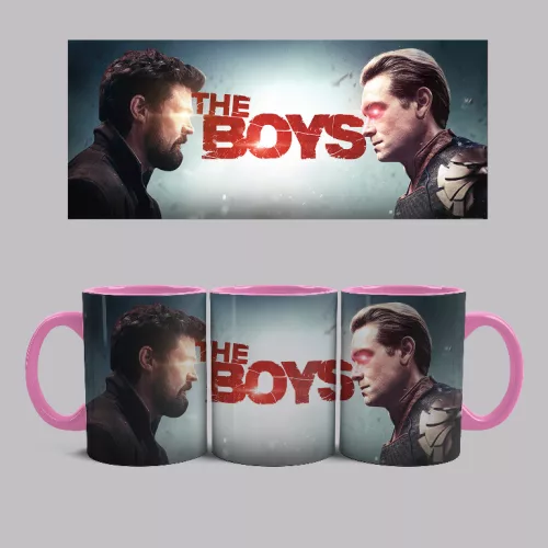 The Boys - Butcher vs.Homelander bögre (Rózsaszín)