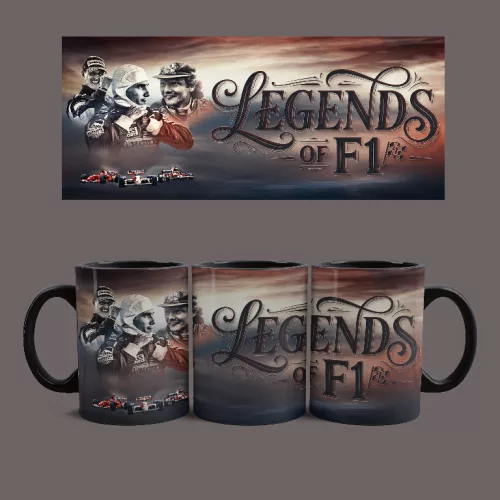 Legends of F1 bögre (Fekete)