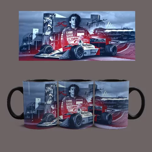 Ayrton Senna bögre (Fekete)