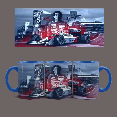 Ayrton Senna bögre (Kék)
