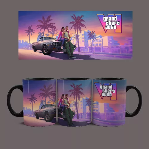 GTA VI Lucia & Jason bögre (Fekete)
