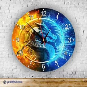 Mortal Kombat logó  kör alakú falióra