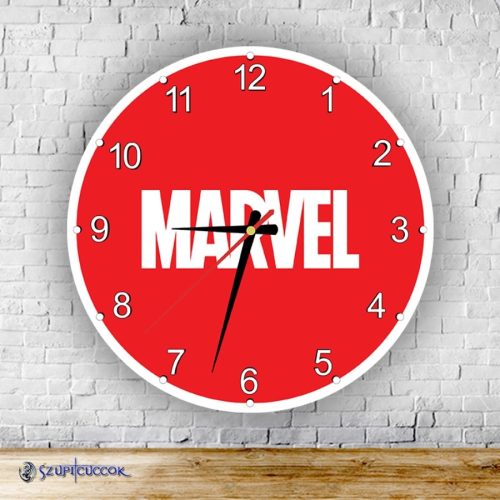 Marvel logó kör alakú üveg falióra