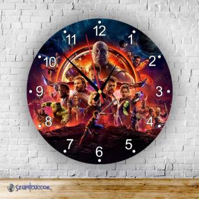 Bosszúállók karakterek logó  kör alakú falióra