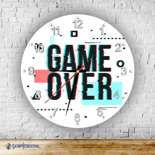Game over kör alakú üveg falióra