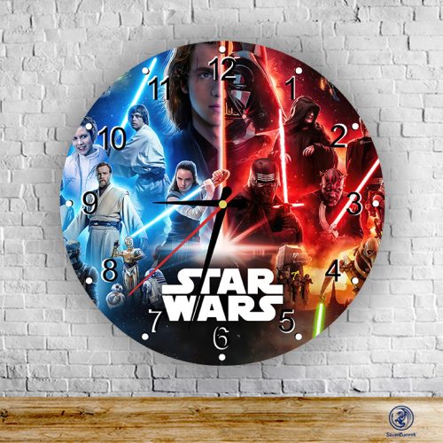 Star Wars az erő két oldala kör alakú üveg falióra