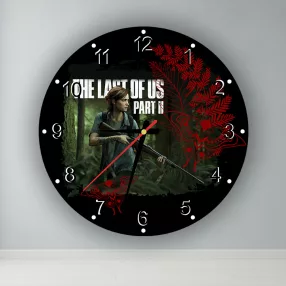   The Last of Us Part II. Ellie logó  kör alakú falióra több színben