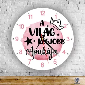 A világ legjobb lányos apukája  kör alakú falióra