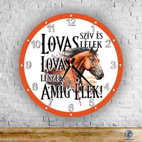 Lovas szív...  kör alakú falióra