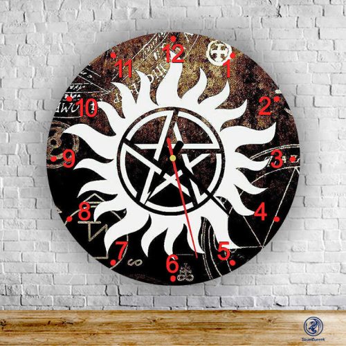 Supernatural Pentagram üveg falióra