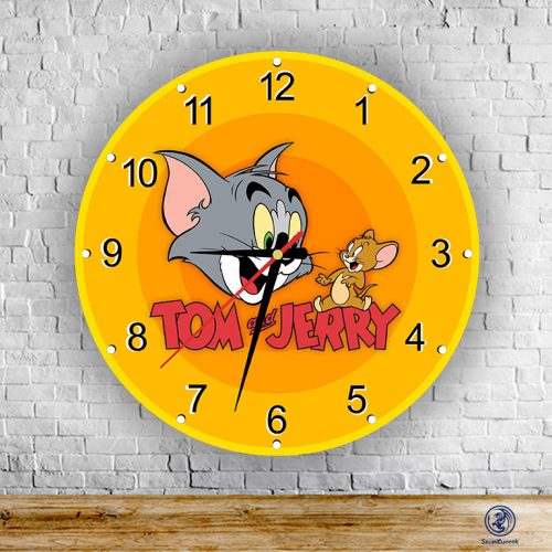 Tom és Jerry - kör alakú üveg falióra
