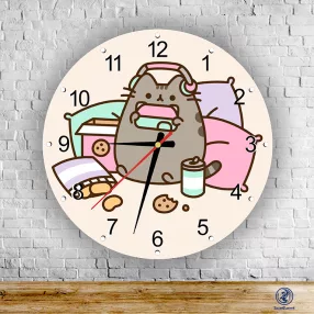 Pusheen -  kör alakú falióra