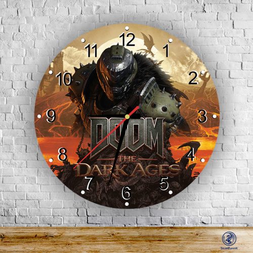 Doom - The Dark Ages - Doomslayer kör alakú üveg falióra