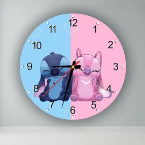 Lilo és Stitch - Stitch és Angel -  kör alakú falióra