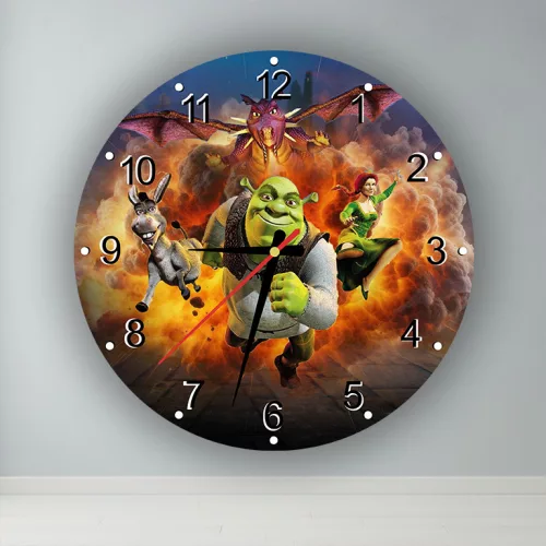 Shrek -  kör alakú falióra