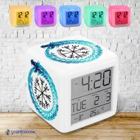  Jormungandr and vegvisir színváltós világító ébresztő óra
