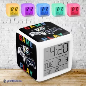   Playstation Player 1 vs. player 2 világító ébresztő óra