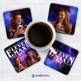   Stranger Things - Eleven és Max BFF poháralátét szett (4db)
