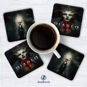 Diablo IV. dark Lilith poháralátét szett (4db)