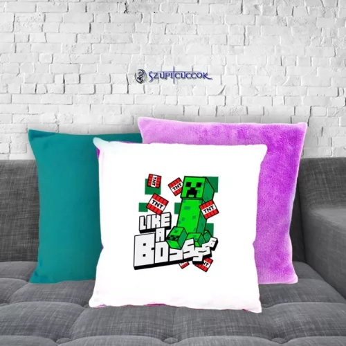 Minecraft - Like a boss plüss párnahuzat (több színben)