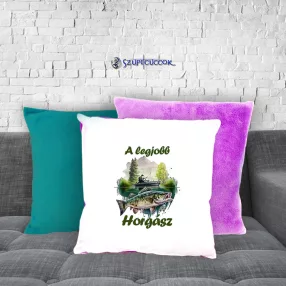   Horgászat - A legjobb horgász plüss párnahuzat (több színben)