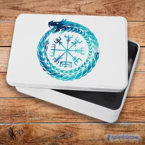   Jormungandr and vegvisir fém szendvicsdoboz (tároló doboz)