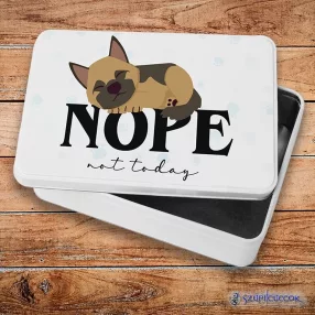   Nope, not today - kutyás fém szendvicsdoboz (tároló doboz)