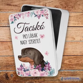   Jó nagy szeretet- Tacskó fém szendvicsdoboz (tároló doboz)